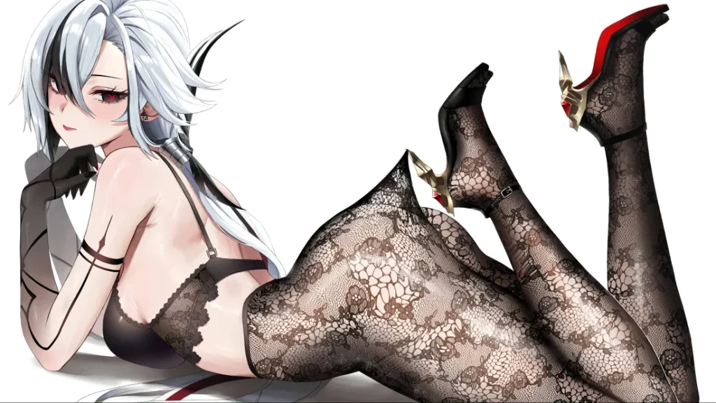 3k白发红瞳动漫女孩壁纸黑丝性感